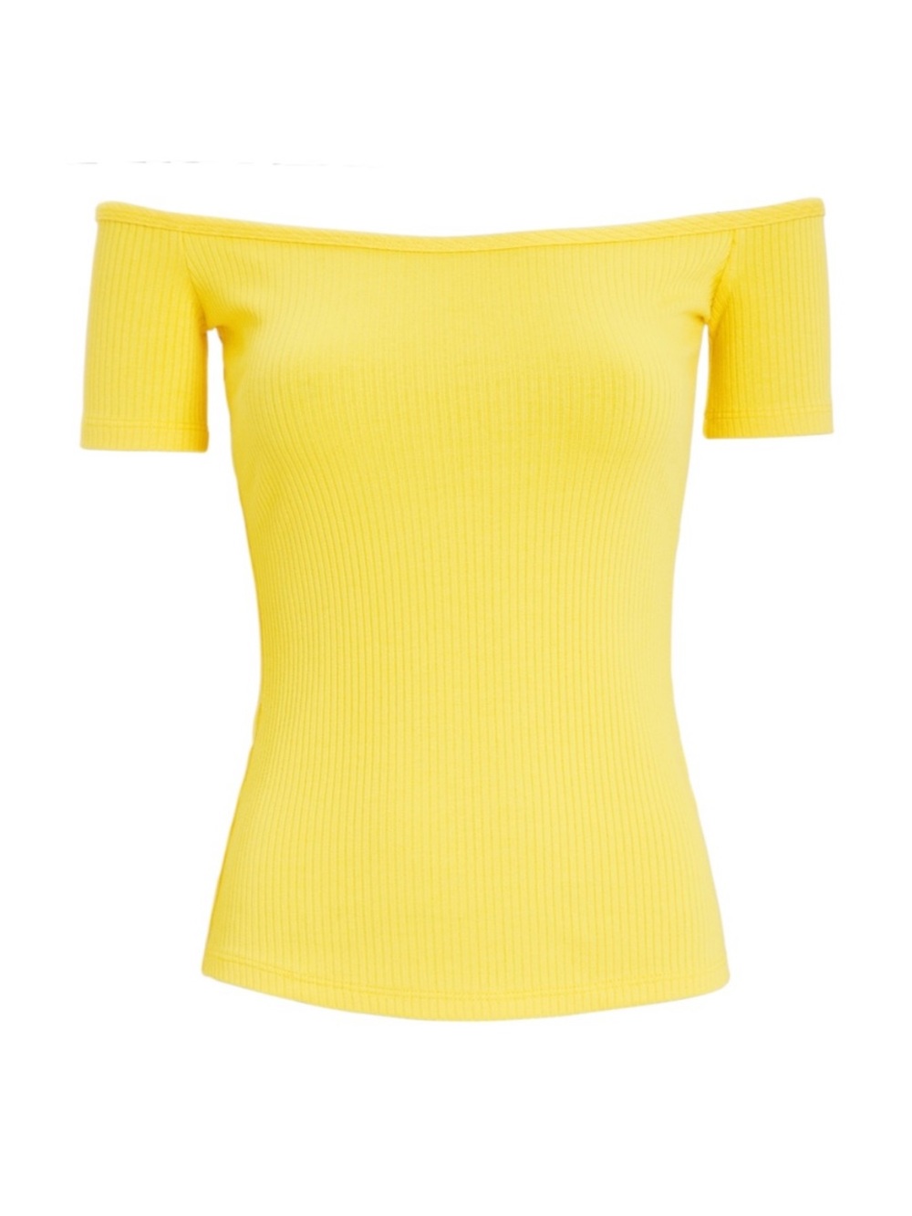 The Range Ribbed Yellow Off The Shoulder Top Yellow Size XS